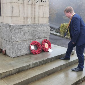 Wreath laying at Cenotaph.
